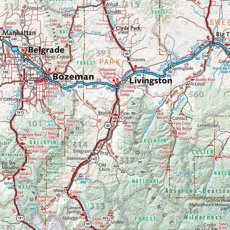 Montana Recreation Wall Map — Benchmark Maps