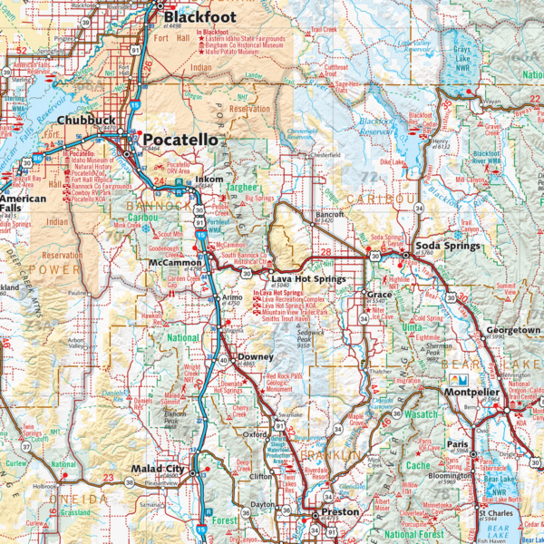 Idaho Recreation Wall Map