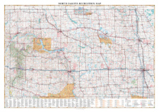 North Dakota Recreation Wall Map