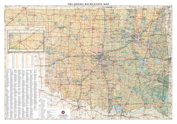 Oklahoma Recreation Wall Map