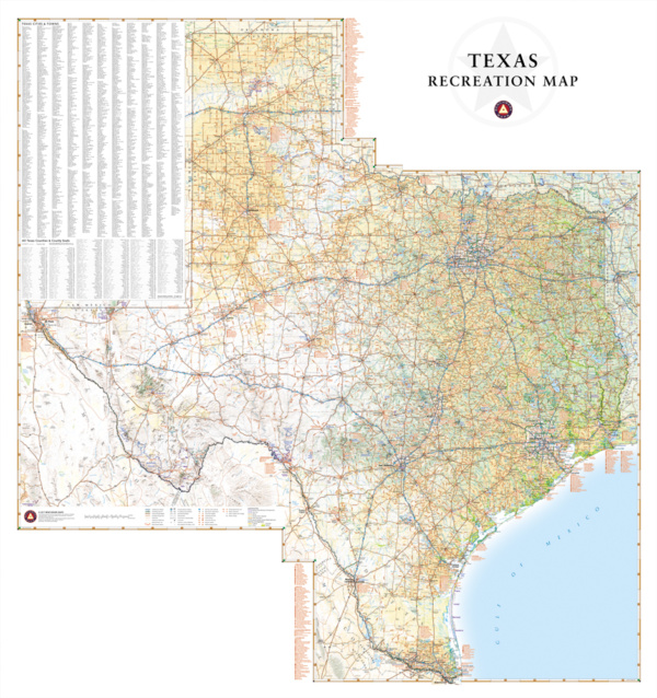 Texas Recreation Wall Map