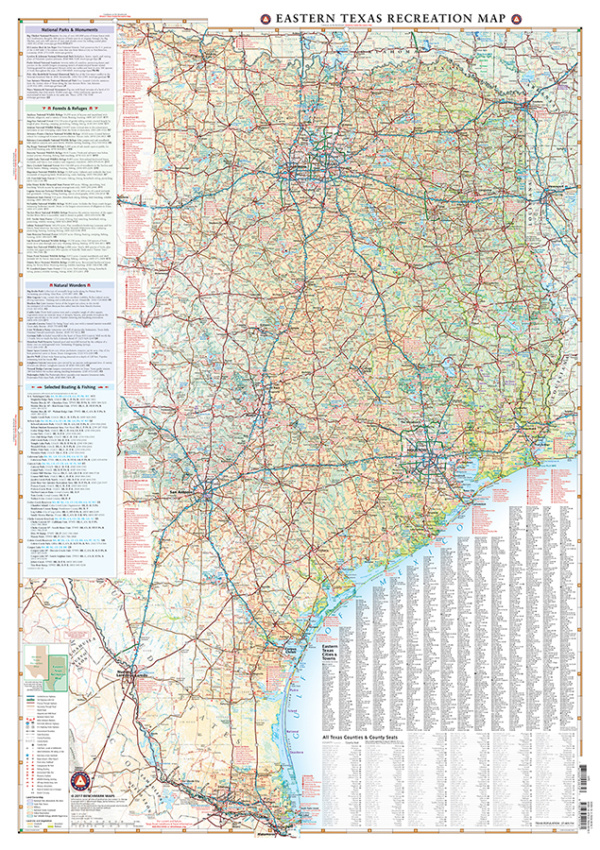 Eastern Texas Recreation Map