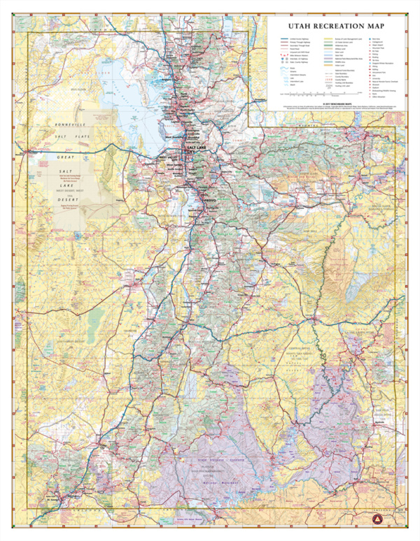 Utah Recreation Wall Map