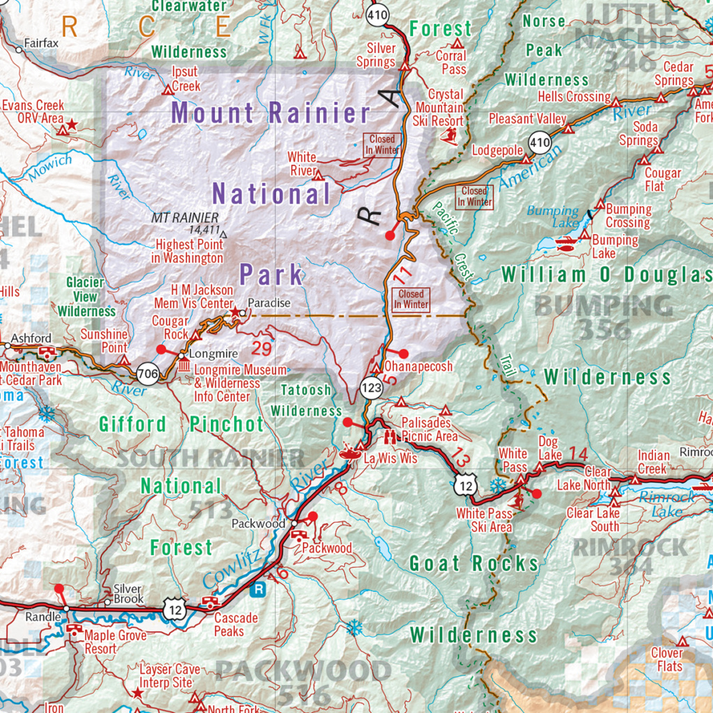 Washington Recreation Wall Map Benchmark Maps - vrogue.co