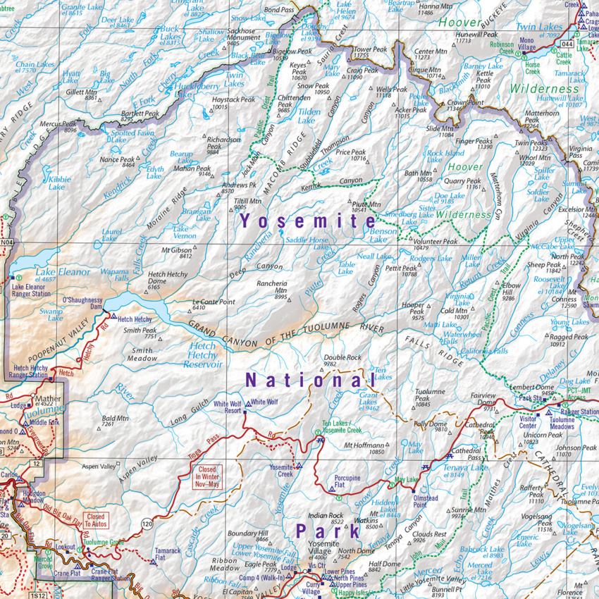 Yosemite National Park Area - Benchmark Maps