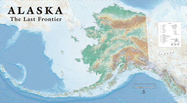 Alaska, The Last Frontier Wall Map